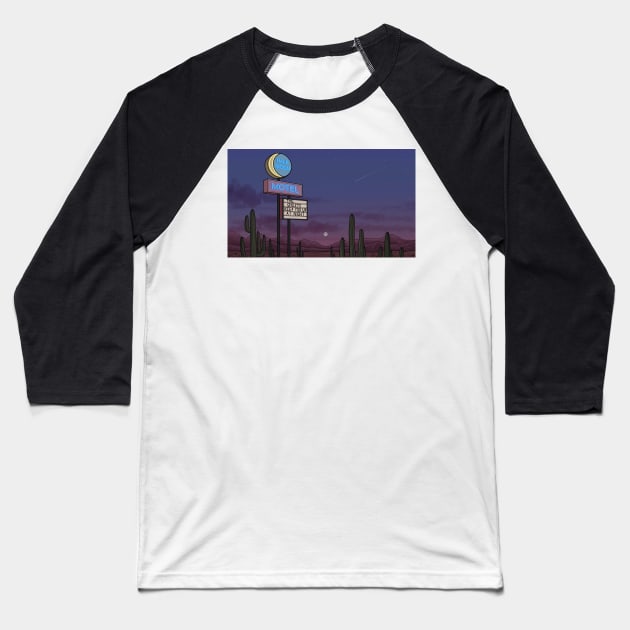 Ghost Motel Baseball T-Shirt by amidstsilence